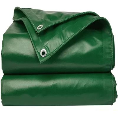 LFFH Waterproof TarpaulinThick Tarpaulin Canopy with Hemming and Rope Inserting Stainless Steel Grommets Tent Boat Pool Trailer and Truck Tarps Cover (Color : Green, Size : 6x6m)