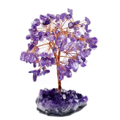 KIZQYN Crystal Tree/Money Tree Crystal Tree Amethyst Gem Tree Quartz Crystal Cluster Base Bonsai Lucky Money Tree Sculpture Home Office Decoratio for Wealth and Luck Gem Tree