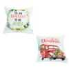 Decorative Christmas Car & Quote Throw Pillow Cover Set of 2 Square 18 in. x 18 in. White & Red for Couch, Bedding view 1