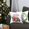 Decorative Christmas Car & Quote Throw Pillow Cover Set of 2 Square 18 in. x 18 in. White & Red for Couch, Bedding view 3