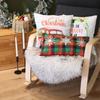 Decorative Christmas Car & Quote Throw Pillow Cover Set of 2 Square 18 in. x 18 in. White & Red for Couch, Bedding view 4