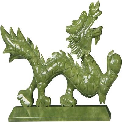 CFLNYC Home Decor Dragon Statues Home Decor Feng Shui Natural Jade, Dragon Figurines Sculptures Collectibles for Luck and Success (Size : 28cm)