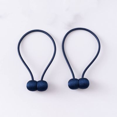 2PCS Magnetic Ball Curtain Tiebacks Tie Rope Accessory Rods Accessoires Backs Holdbacks Buckle Clips Hook Home Decor,Navy Blue,4pcs