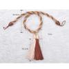 2pcs Tassel Curtain Rope Tiebacks Hook Window Hand Knitting Ball Decor Buckle Cord Drapery Holdbacks 61cm,red,4pcs view 2