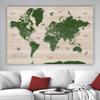 HolyCowCanvas Personalized Push Pin Map of the World on Canvas, World Map Pin Board, World to Mark Places, Track Travels, Gift for Travelers, Couples Gift (Forest) view 2