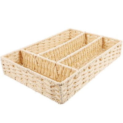 FOMIYES Woven Storage Basket for Organizing Tea Bags and Coffee Compact Design for Home Office Use Stylish and Functional for Bathroom Kitchen Spaces
