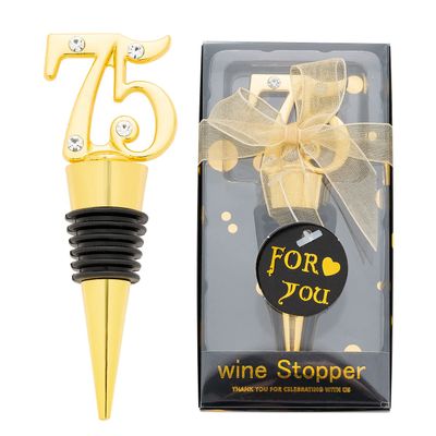 24 Pack 75th BirthdayParty Favors For Guests -75 Years Old Wine Stopper Bottle Stopper With Gift Box For 75th Wedding Anniversary Party Favor Souvenirs Decoration