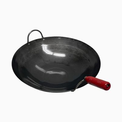 16" Carbon Steel Gourmet Chinese Traditional Wok and Stir Fry Pan with Handles