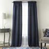 Grand Avenue Navy Curtains, Light Filtering Window Curtains 84 Inches Long, Rod Pocket 2 Curtain Panels + 2 Sheers view 1