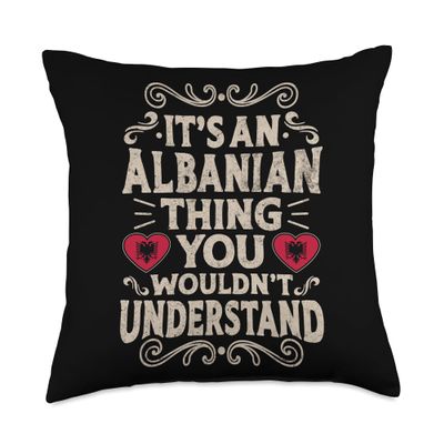 Albania Flag Proud Albanians Men & Women Throw Pillow