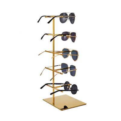 LXBAMKEA Glasses Sunglasses Display Holder, Mirror Stainless Steel Organizer, Multiple Eyeglasses Hanging Racks, Store Retail Home Desk Dresser Tabletop Decor Storage Stand