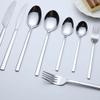 24 Piece Silverware Set Square Flatware Sets Stainless Steel Service for 6 Mirror Polished Delicate Cutlery Set for Home Kitchen Restaurant Wedding Include Forks Knife Spoons Teaspoons Set view 2