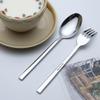 24 Piece Silverware Set Square Flatware Sets Stainless Steel Service for 6 Mirror Polished Delicate Cutlery Set for Home Kitchen Restaurant Wedding Include Forks Knife Spoons Teaspoons Set view 3