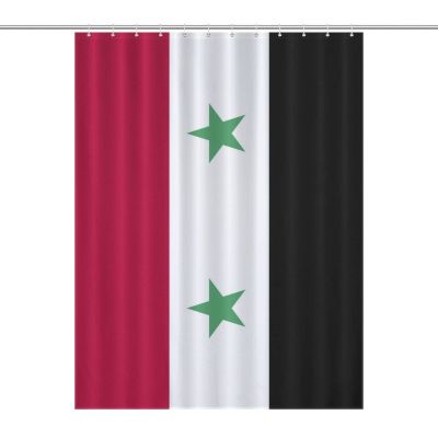 TAIZIYEAH Syria Flag Shower Curtain for Bathroom Contemporary Bathroom Curtains Shower Curtain Liner with Hooks Shower Curtain Set 55x72Inch140x183cm