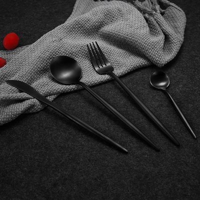 Black Silverware Set 40 Piece Flatware Sets for 10 Durable Stainless Steel Delicate Wedding Restaurant Home Kitchen Eating Cutlery Utensils Include Teaspoons Knifes Forks and Spoons Silverware Set