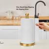 Paper Towel Holder Stand with Sturdy Base Fits Standard and Jumbo Sized Paper Towel, Paper Towel Holder Countertop (Gold) view 2