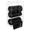 Aphbrada Trash Bag Dispenser Roll Holder for Plastic Bag, 2 in 1 Acrylic Garbage Bag Dispenser Organizer Holder for Cabinet, Wall Mount Kitchen Trash Can Liner Holder for Grocery Bag, Clear view 1