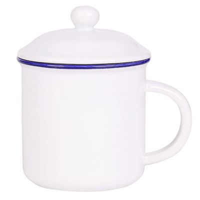 TOPBATHY 2pcs Enamel Campfire Mugs 400ML Camping Mug Set Tea Cup With Lid Coffee Mug Milk Juice Mug Travel Mugs Water Cups for Hiking Backpacking Coffee
