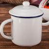 TOPBATHY 2pcs Enamel Campfire Mugs 400ML Camping Mug Set Tea Cup With Lid Coffee Mug Milk Juice Mug Travel Mugs Water Cups for Hiking Backpacking Coffee view 3
