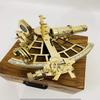 ACTIVE INDUSTRIES Vintage Brass Nautical Sextant | Handmade Maritime Navigation Instrument with Wooden Box | Polished Astrolabe Collectible for Decor, Sailing, Gift & Display (9-Inch Brass Sextant). view 1