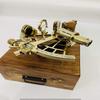 ACTIVE INDUSTRIES Vintage Brass Nautical Sextant | Handmade Maritime Navigation Instrument with Wooden Box | Polished Astrolabe Collectible for Decor, Sailing, Gift & Display (9-Inch Brass Sextant). view 3