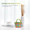 2 pcs Storage basket shopping bag market basket bags for women purse shopping tote Shelf Organizers Small Toy travel plastic Woven view 4