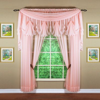 Today's Curtain Emelia Original Voile Panel 95", Rose, 60" W x 95" L