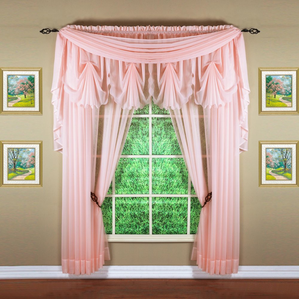 Today's Curtain Emelia Original Voile Panel 95", Rose, 60" W x 95" L