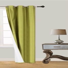 1 Piece Adam Drape Window Treatment Curtain Thermal Insulated White Coating Blackout Antique Grommets (Lime Lima, 108" Extra Long)
