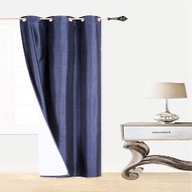 1 Piece Adam Drape Window Treatment Curtain Thermal Insulated White Coating Blackout Antique Grommets (Navy Sapphire, 108" Extra Long)