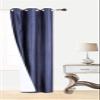 1 Piece Adam Drape Window Treatment Curtain Thermal Insulated White Coating Blackout Antique Grommets (Navy Sapphire, 108" Extra Long) view 1