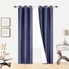 1 Piece Adam Drape Window Treatment Curtain Thermal Insulated White Coating Blackout Antique Grommets (Navy Sapphire, 108" Extra Long) view 2