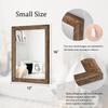 AAZZKANG Rustic Wood Mirror Rectangle Decorative Wall Mirrors with Frame for Bedroom Living Room Bathroom Entryway Hanging Small Brown view 2
