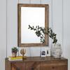AAZZKANG Rustic Wood Mirror Rectangle Decorative Wall Mirrors with Frame Large 20"x16"for Bedroom Living Room Bathroom Entryway Hanging Brown view 3