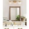 AAZZKANG Rustic Wood Mirror Rectangle Decorative Wall Mirrors with Frame Large 20"x16"for Bedroom Living Room Bathroom Entryway Hanging Brown view 4