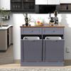 Betterhood Tilt Out Trash Cabinet 10 Gallon Wooden Free Standing Laundry Sorter Cabinet,Recycling Cabinet with Hideaway Drawer,Tilt Out Trash Cabinet Can Bin Kitchen view 2