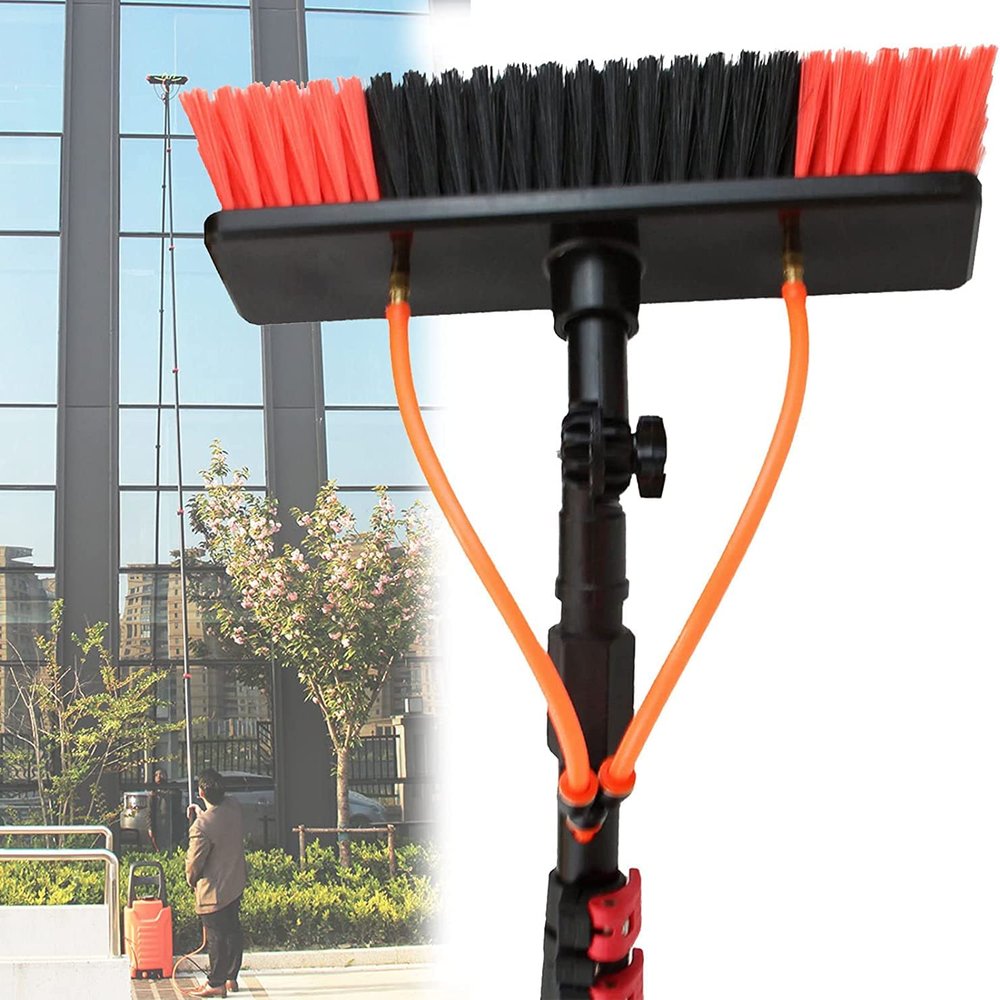 KDLK Water Fed Pole Kit,Water Fed Brush Window Cleaning Brush, Window Washing Pole, 29FT/9M Water Fed Pole Kit Outdoor Window Cleaner Window Glass Solar Panel Cleaning System (Size : 19FT/6M)