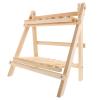 Veemoon 2 Tabletop Shelf Office Rack Bedroom Storage Bathroom Countertop Corner Brown - Flower Stand Display Layer Double Home Bookshelf Cabinet Supplies Plant Khaki for Wooden view 1