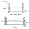 Drsyffsup Hanging Ceiling Rack Wall Shelf Suspended Wine Holder Wooden Bar Front Restaurant Ceiling Floating Shelves Plant Stands for Kitchens Bedroom Farmhouse Home (Size : 100x30x80cm) view 2