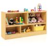 Costzon Toy Storage Organizer for Kids, 5-Section School Classroom Storage for Organizing Books Toys, Wooden Kids Bookshelf Daycare Furniture for Preschool, Playroom, Nursery, Kindergarten (Burlywood) view 1