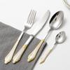 56 Piece Silverware Set for 14 Flatware Sets With Gold Border Handle 18/10 Stainless Steel Home Kitchen Wedding Hotel Delicate Cutlery Utensils Set Include Knifes Teaspoons Forks and Spoons view 1