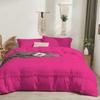 TONY'S TEXTILES 1 Piece Boho Chic Pom Pom Comforter, All Season Down Alternative Bedding Comforter - (Super King Size, Hot Pink) 1000 Thread Count | 550 GSM Filling view 2