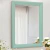 AAZZKANG Wood Framed Mirror Rectangle Modern Farmhouse Wall Mirrors Decor for Bedroom Living Room Bathroom Dressing Room Small Green view 1