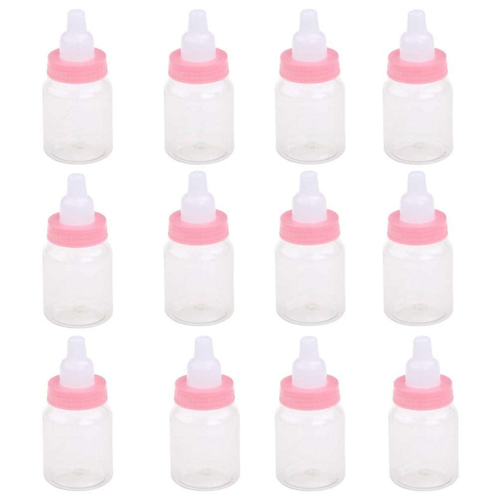 12pcs Baby Shower Milk Bottle Baby Bottle Shape Mini Candy Jar Shower Favor s Mini Blue s Box Newborn Feeding