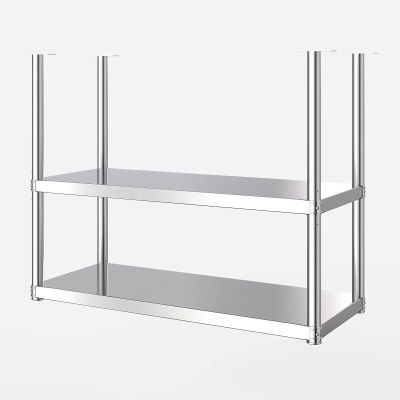 Drsyffsup Kitchen Ceiling Stainless Steel Rack 2 Layers Pot Pan Wall Shelf, Hanging Rack for Kitchen Utensils Saucepan, 60/70/80/90/100/120cm Optional (Size : 120x35x80cm)