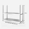 Drsyffsup Kitchen Ceiling Stainless Steel Rack 2 Layers Pot Pan Wall Shelf, Hanging Rack for Kitchen Utensils Saucepan, 60/70/80/90/100/120cm Optional (Size : 120x35x80cm) view 2
