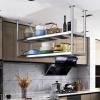 Drsyffsup Kitchen Ceiling Stainless Steel Rack 2 Layers Pot Pan Wall Shelf, Hanging Rack for Kitchen Utensils Saucepan, 60/70/80/90/100/120cm Optional (Size : 120x35x80cm) view 4