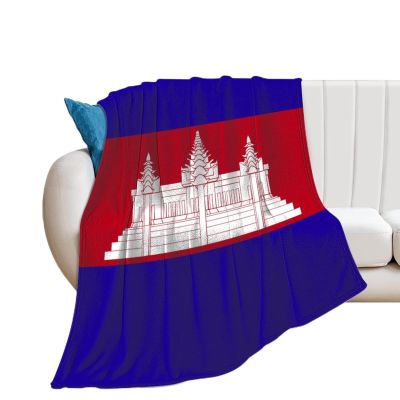 Blanket Cambodia Flag Soft Warm Flannel Throw Blanket Four Season Blanket Suitable for Bedroom Bed and Sofa ?40"x50"