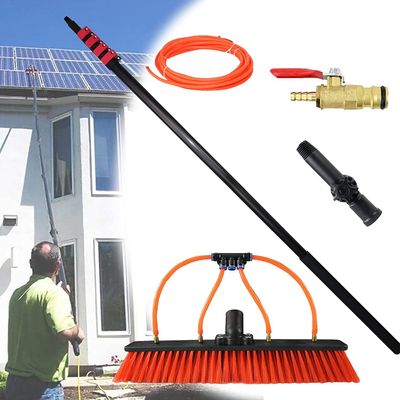 Water Fed Pole Kit,Water Fed Brush Window Telescopic Cleaning Brush With Extension Pole, Water Fed Telescopic Washing Brush Tool, Photovoltaic Panel Cleaner Extendable Squeegee Washer