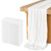 12 Pack Cheesecloth Table Runner, Runner Gauze Boho Wedding Decor Romantic Table Runner for Wedding Birthday Party(35" x 118") (White) view 1